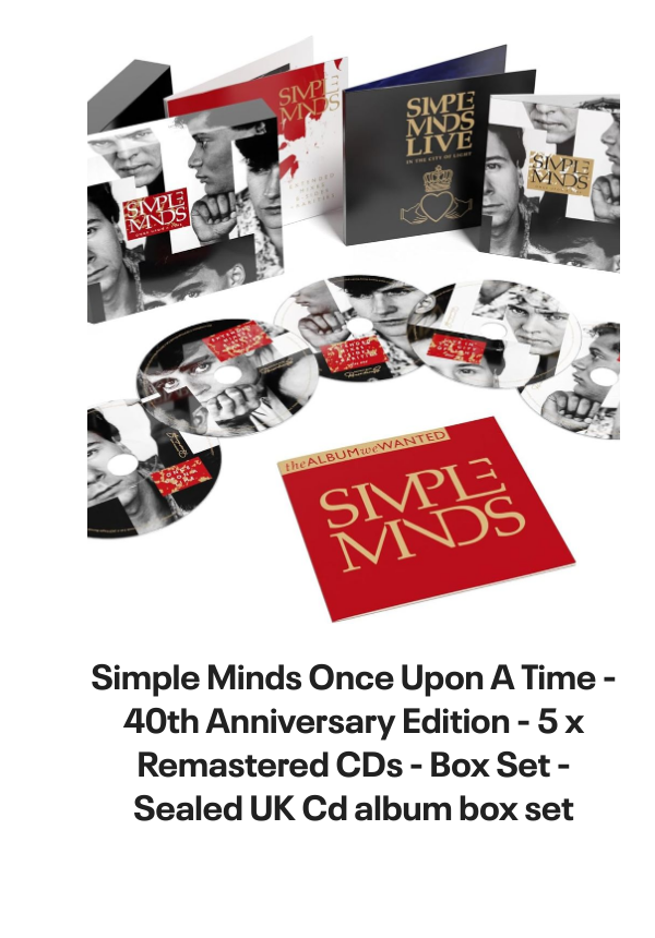 List of products:  The Teardrop Explodes When I Dream - Solid UK 7 vinyl The Teardrop Explodes You Disappear From View UK 7 vinyl The Teardrop Explodes Serious Danger UK 7 vinyl The Teardrop Explodes Tiny Children UK Promo 12 vinyl The Teardrop Explodes You Disappear From View - Double Pack UK 7 vinyl The Teardrop Explodes Tiny Children UK 7 vinyl The Teardrop Explodes Colours Fly Away UK 12 vinyl The Teardrop Explodes Serious Danger UK CD single The Teardrop Explodes Treason (Its Just A Story) UK 12 vinyl The Teardrop Explodes Ha Ha Im Drowning UK 7 vinyl The Teardrop Explodes Reward UK 7 vinyl The Teardrop Explodes When I Dream - Inj UK 7 vinyl The Teardrop Explodes Reward UK 7 vinyl The Teardrop Explodes Reward - P/S UK 7 vinyl The Teardrop Explodes Treason (Its Just A Story) - Injection UK 7 vinyl The Psychedelic Furs Love My Way - Single Sleeve UK 7 vinyl The Psychedelic Furs Heaven - Poster offer insert UK 7 vinyl The Psychedelic Furs House UK 12 vinyl The Psychedelic Furs Pretty In Pink UK Promo 7 vinyl The Psychedelic Furs Book Of Days - Stickered sleeve UK Vinyl LP The Psychedelic Furs World Outside UK Vinyl LP The Psychedelic Furs Talk Talk Talk - EX UK Vinyl LP The Psychedelic Furs Talk Talk Talk UK CD album The Psychedelic Furs Danger UK Promo 7 vinyl The Psychedelic Furs Made Of Rain - Black  Clear Splattered Vinyl - Sealed + Autographed Print UK 2-LP vinyl set The Psychedelic Furs Forever Now - Title Stickered - Complete UK Vinyl LP Simple Minds Walk Between Worlds - Deluxe - Sealed UK CD album Simple Minds Sparkle In The Rain + ticket stub - EX UK Tour programme Simple Minds Once Upon A Time - 40th Anniversary Edition - 5 x Remastered CDs - Box Set - Sealed UK Cd album box set Simple Minds Sparkle In The Rain - 40th Anniversary 4-CD Box Set - Sealed UK Cd album box set