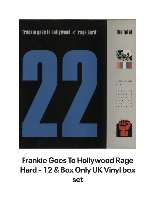 List of products:  Frankie Goes To Hollywood Rage Hard - 12  Box Only UK Vinyl box set Frankie Goes To Hollywood Welcome To The Pleasuredome - EX Japanese 2-LP vinyl set Frankie Goes To Hollywood The Power Of Love UK CD single Frankie Goes To Hollywood Two Tribes UK CD single Frankie Goes To Hollywood Rage Hard UK 12 vinyl Frankie Goes To Hollywood Welcome To The Pleasuredome + Stickers Japanese 2-LP vinyl set Frankie Goes To Hollywood Rage Hard German 12 vinyl Frankie Goes To Hollywood Essential Frankie Goes To Hollywood - Sealed UK 3-CD set Duran Duran Meet El Presidente - White Vinyl US Promo 7 vinyl Duran Duran Perfect Day - Part 1 UK CD single Duran Duran Danse Macabre: Webstore exclusive - Galaxy Vinyl - Sealed UK 2-LP vinyl set Duran Duran The Reflex UK 12 picture disc Duran Duran Pop Trash - Black Vinyl - Sealed UK 2-LP vinyl set Duran Duran Sunrise [Jason Nevins Remix] US Promo CD album Duran Duran Rio UK Promo CD album Duran Duran Record Mirror UK Magazine Duran Duran Red Carpet Massacre - Red Vinyl - Sealed US 2-LP vinyl set Duran Duran Dreaming Of Your Cars [1979 Demos Part 2] - Pink Vinyl US 12 vinyl Duran Duran Someone Else Not Me US Promo CD single Duran Duran Someone Else Not Me German CD single Duran Duran Get The Full Picture - The Wedding Album UK Promo Poster Duran Duran Out Of My Mind UK Promo Poster Duran Duran Out Of My Mind - Sealed Japanese CD single Duran Duran A View To A Kill Dutch 7 vinyl Duran Duran Union Of The Snake UK 7 vinyl Duran Duran Skin Trade UK 7 vinyl Duran Duran All She Wants UK 7 vinyl Duran Duran New Moon On Monday UK 7 vinyl Duran Duran Violence Of Summer German CD single Duran Duran Violence Of Summer (Loves Taking Over) UK 7 vinyl