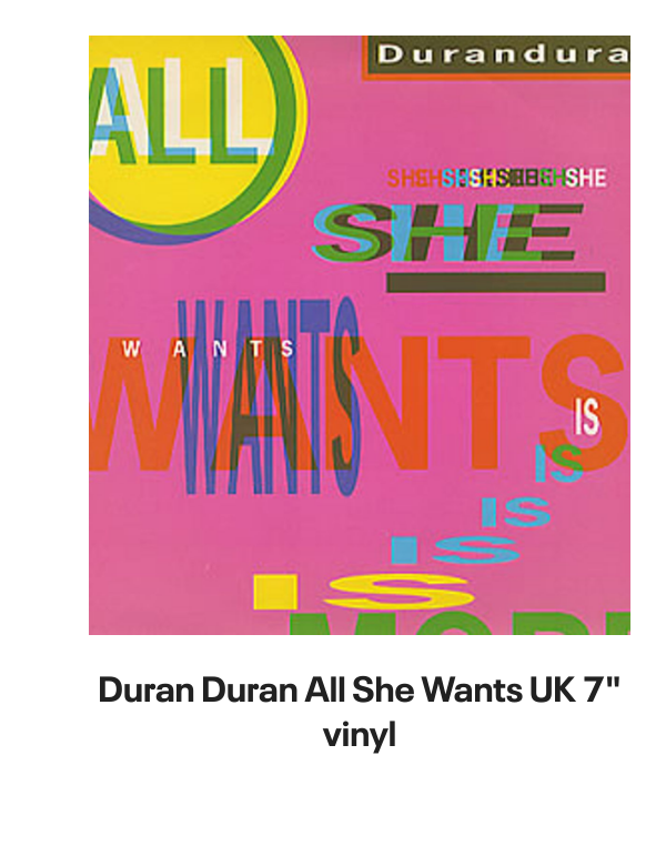 List of products:  Frankie Goes To Hollywood Rage Hard - 12  Box Only UK Vinyl box set Frankie Goes To Hollywood Welcome To The Pleasuredome - EX Japanese 2-LP vinyl set Frankie Goes To Hollywood The Power Of Love UK CD single Frankie Goes To Hollywood Two Tribes UK CD single Frankie Goes To Hollywood Rage Hard UK 12 vinyl Frankie Goes To Hollywood Welcome To The Pleasuredome + Stickers Japanese 2-LP vinyl set Frankie Goes To Hollywood Rage Hard German 12 vinyl Frankie Goes To Hollywood Essential Frankie Goes To Hollywood - Sealed UK 3-CD set Duran Duran Meet El Presidente - White Vinyl US Promo 7 vinyl Duran Duran Perfect Day - Part 1 UK CD single Duran Duran Danse Macabre: Webstore exclusive - Galaxy Vinyl - Sealed UK 2-LP vinyl set Duran Duran The Reflex UK 12 picture disc Duran Duran Pop Trash - Black Vinyl - Sealed UK 2-LP vinyl set Duran Duran Sunrise [Jason Nevins Remix] US Promo CD album Duran Duran Rio UK Promo CD album Duran Duran Record Mirror UK Magazine Duran Duran Red Carpet Massacre - Red Vinyl - Sealed US 2-LP vinyl set Duran Duran Dreaming Of Your Cars [1979 Demos Part 2] - Pink Vinyl US 12 vinyl Duran Duran Someone Else Not Me US Promo CD single Duran Duran Someone Else Not Me German CD single Duran Duran Get The Full Picture - The Wedding Album UK Promo Poster Duran Duran Out Of My Mind UK Promo Poster Duran Duran Out Of My Mind - Sealed Japanese CD single Duran Duran A View To A Kill Dutch 7 vinyl Duran Duran Union Of The Snake UK 7 vinyl Duran Duran Skin Trade UK 7 vinyl Duran Duran All She Wants UK 7 vinyl Duran Duran New Moon On Monday UK 7 vinyl Duran Duran Violence Of Summer German CD single Duran Duran Violence Of Summer (Loves Taking Over) UK 7 vinyl