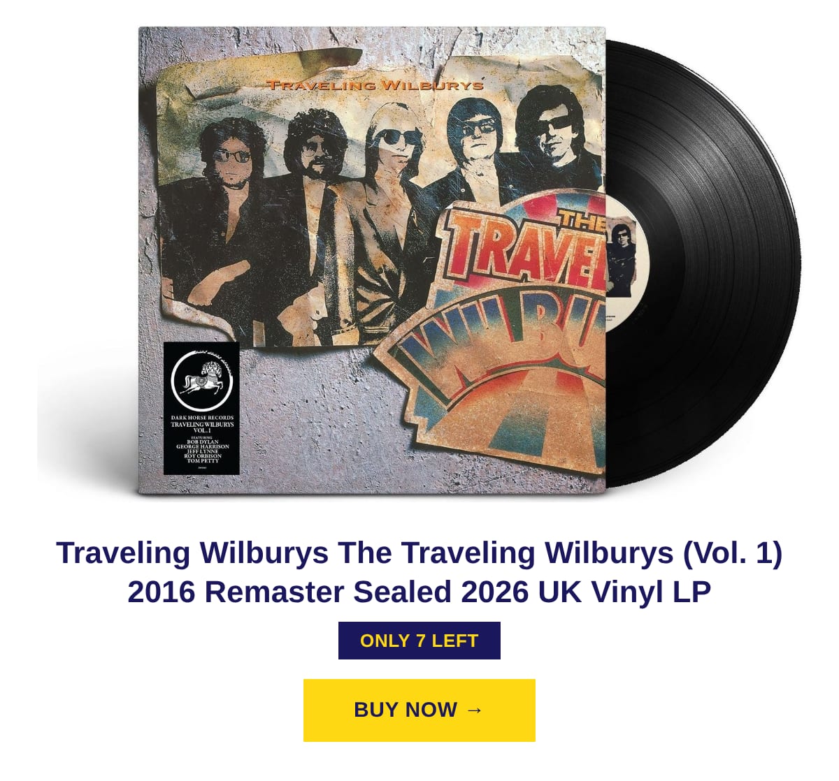 Traveling Wilburys The Traveling Wilburys (Vol. 1) 2016 Remaster Sealed 2026 UK Vinyl LP