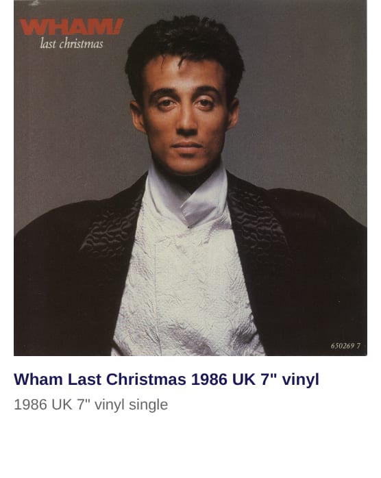 Wham Last Christmas 1986 UK 7" vinyl