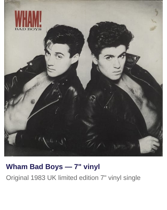 Wham Bad Boys - Poster Sleeve - VG 1983 UK 7" vinyl