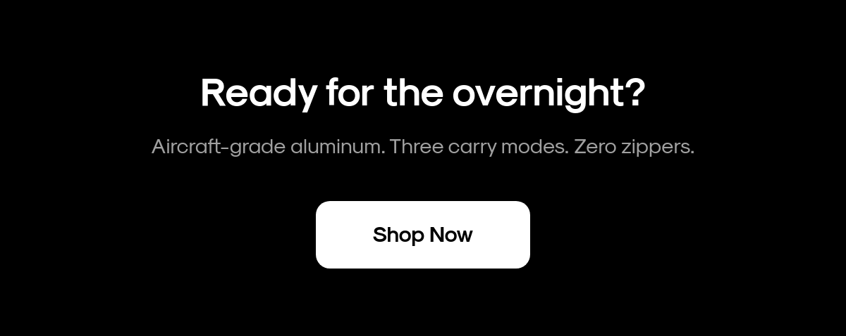 Call to action to shop the Aluminum Overnight Attaché