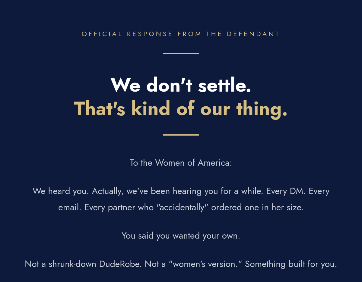 DudeRobe official response revealing the SheRobe