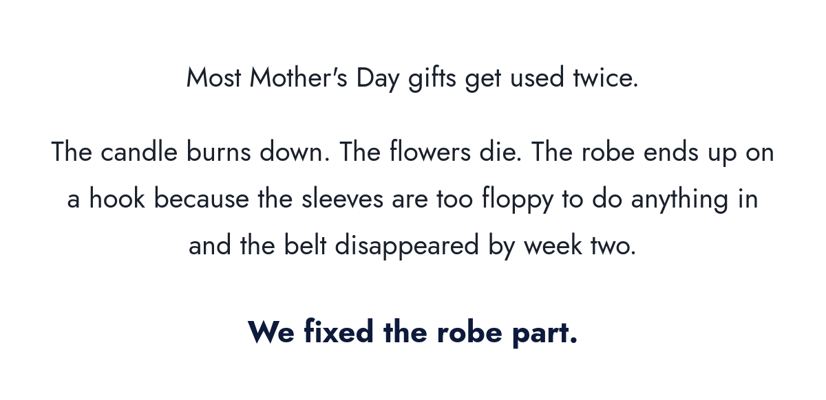 Mother's Day gift copy about why most gifts fail