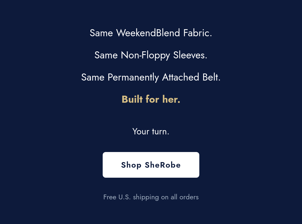 SheRobe features and shop CTA
