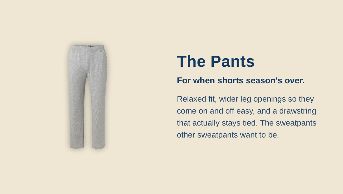 The Pants product section