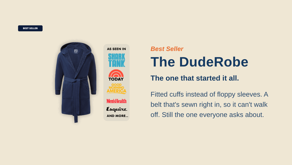 The DudeRobe product section