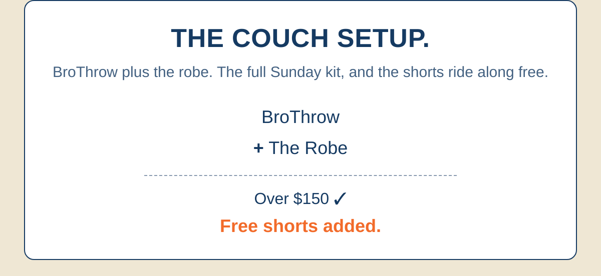 THE COUCH SETUP.