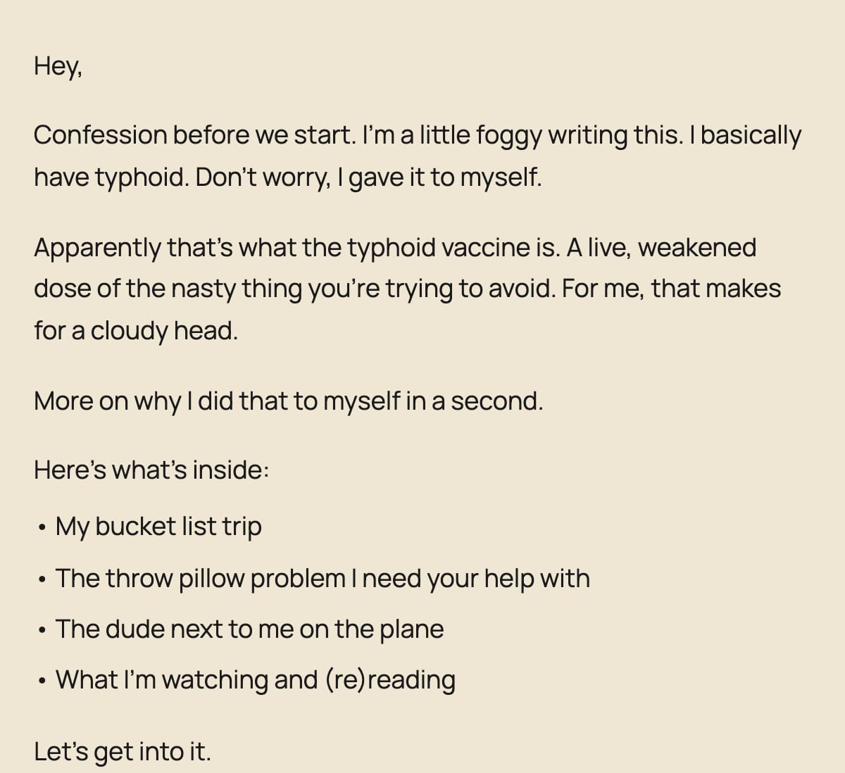 Newsletter intro copy