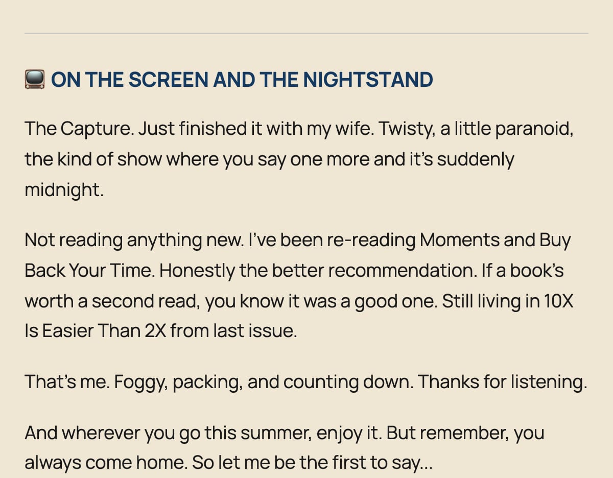 What Howie is watching and reading