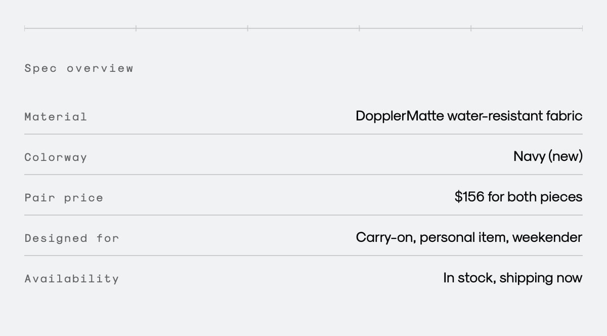 DopplerMatte Navy specifications and features