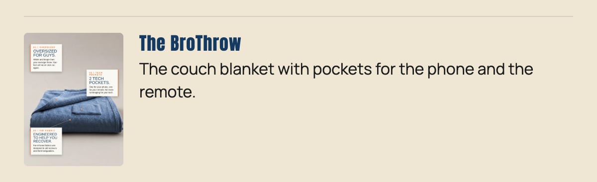 The BroThrow - The couch blanket with pockets