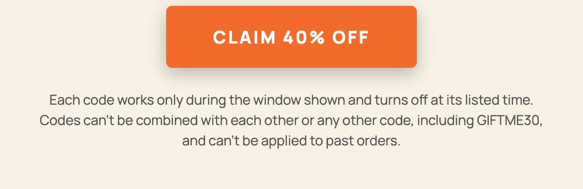Claim 40% off