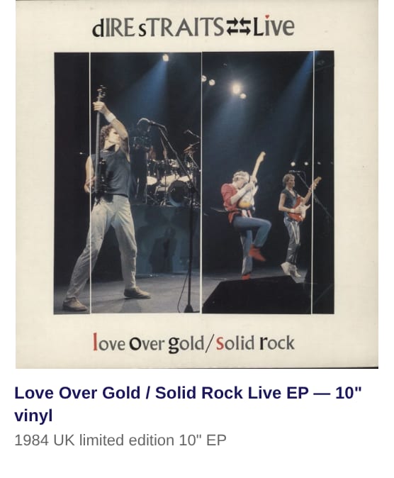 Dire Straits Love Over Gold / Solid Rock Live EP 1984 UK 10